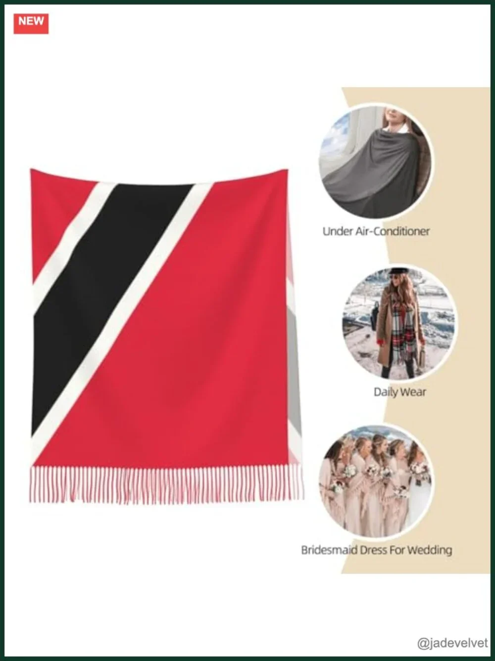 Soft Cashmere Feel Oversized Scarf Shawl Tassel Wrap